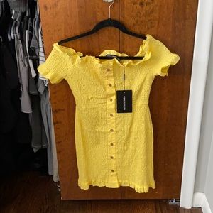 pretty little thing off the shoulder dress